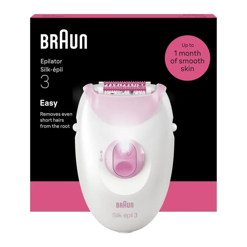 Braun Braun Silk·épil 3 Epilator med sladd 3-000 Rosa