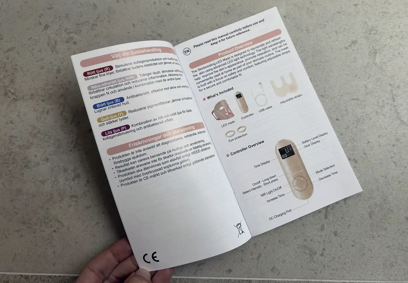 Scandiface manual uppslagen på avsnittet Välj din ljusbehandling